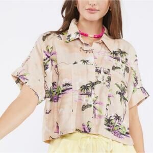 Forever 21 Cropped Hawaiian Shirt